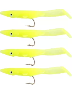 Kolpo Fantastic Eel Gialle Anguillina Siliconca con Amo 4 pz  Esche Artificiali Kolpo