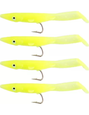 Kolpo Fantastic Eel Gialle Anguillina Siliconca con Amo 4 pz  Esche Artificiali Kolpo