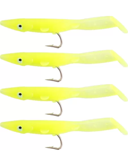 Kolpo Fantastic Eel Gialle Anguillina Siliconca con Amo 4 pz  Esche Artificiali Kolpo
