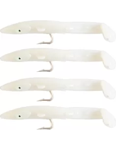 Kolpo Fantastic Eel Bianche Anguillina Siliconca con Amo 4 pz  Esche Artificiali Kolpo