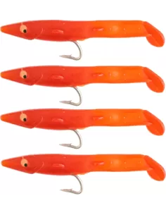 Kolpo Fantastic Eel Red Silicon Eel with Hook 4 pcs 