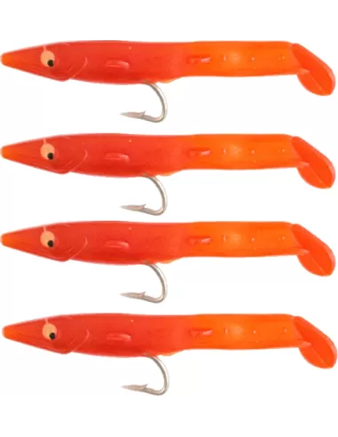 Kolpo Fantastic Eel Rosse Anguillina Siliconca con Amo 4 pz  Esche Artificiali Kolpo
