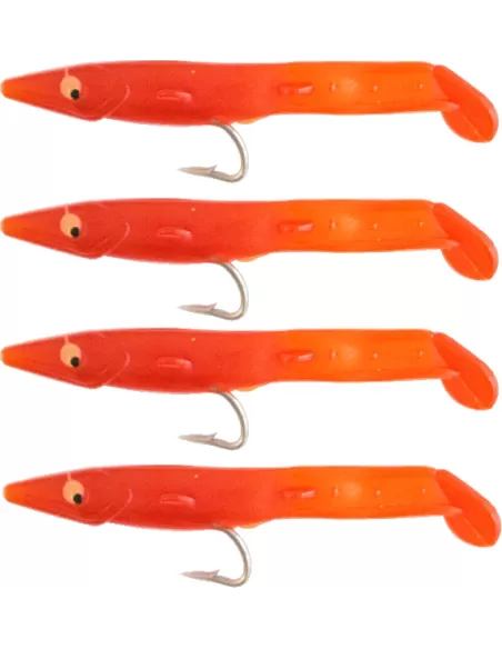 Kolpo Fantastic Eel Rosse Anguillina Siliconca con Amo 4 pz  Esche Artificiali Kolpo