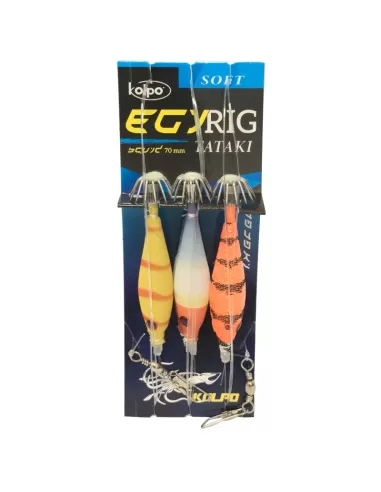 Kolpo Egi Rig Soft Montatura Pronta Tataki 70 mm Esche Artificiali Kolpo
