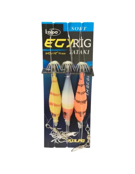 Kolpo Egi Rig Soft Montatura Pronta Tataki 70 mm Esche Artificiali Kolpo
