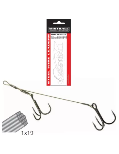 Mistrall Cavetto Acciaio con Doppia Ancoretta 1x19 1pz Ami da pesca Mistrall