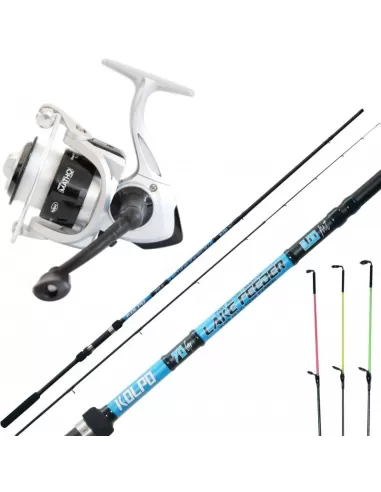Kit Pesca Feeder Canna 3 Vette Mulinello e Filo Kit da pesca Kolpo