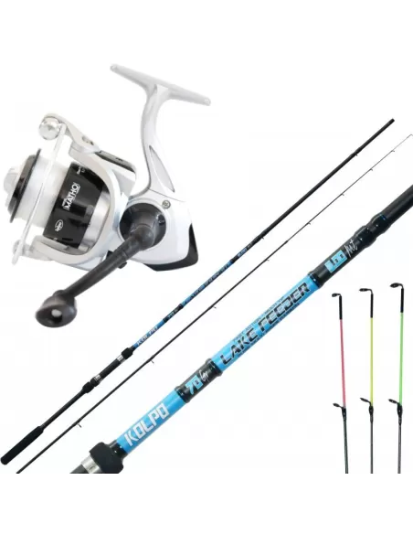 Kit Pesca Feeder Canna 3 Vette Mulinello e Filo Kit da pesca Kolpo