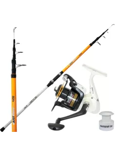 Kit Surfcasting Barrel 170 gr telescopic Reel With Double Coil 