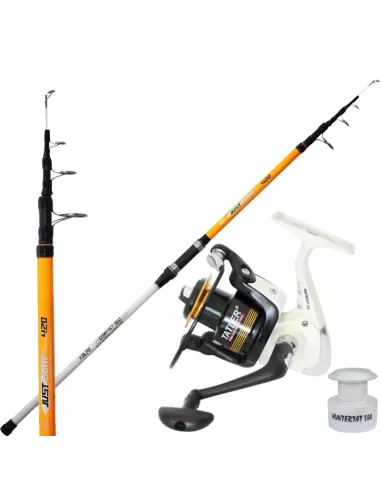 Kit Surfcasting Canna 170 gr telescopica Mulinello Con Doppia Bobina Kit da pesca Tatler