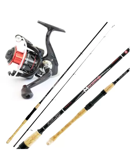 Kit Spinning Canna in Carbonio 2.10 Mulinello 6 bb Bobina in Alluminio Kit da pesca Kolpo