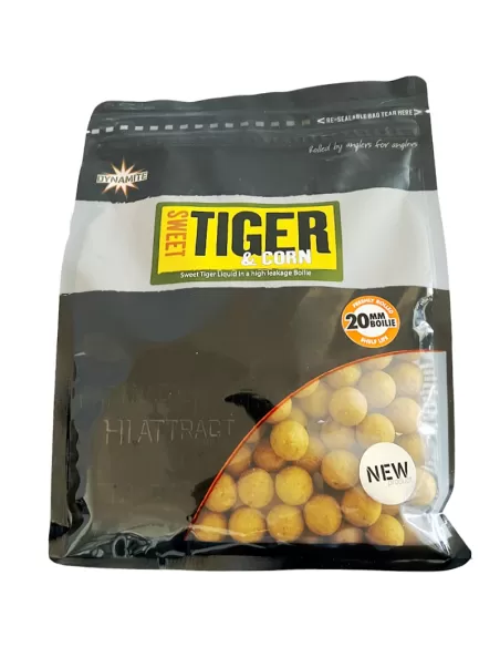 Dynamite Swim Tiger Corn Boilies 1 kg 15 e 20 mm Carpfishing Dynamite