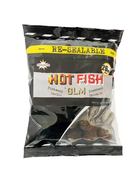 Dynamite Hot Fish Glm Boilies 350 gr 26 mm - fishing tackle