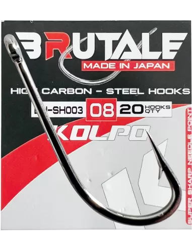 Kolpo Brutale BN-SH Ami da Pesca Carbonio Acciaio Con Occhiello Robusti 20 pz Ami da pesca Kolpo