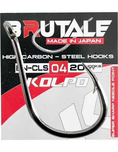 Kolpo Brutale BN-CLS Ami da Pesca Carbonio Con Occhiello Altissima Tenuta 20 pz Ami da pesca Kolpo