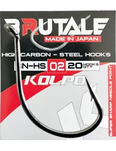Kolpo Brutale BN-HS Ami da Pesca Forgiati Carbonio Con Occhiello Robusti 20 pz Ami da pesca Kolpo