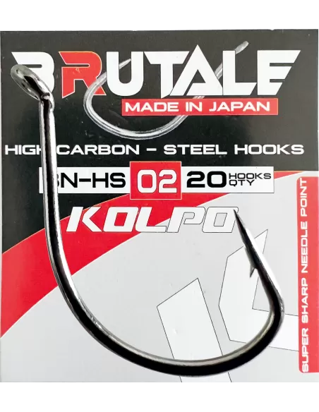 Kolpo Brutale BN-HS Ami da Pesca Forgiati Carbonio Con Occhiello Robusti 20 pz Ami da pesca Kolpo