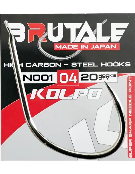 Kolpo Brutale N-001 Ami da Pesca Carbonio Con Paletta Punta Becco d'aquila 20 pz Ami da pesca Kolpo