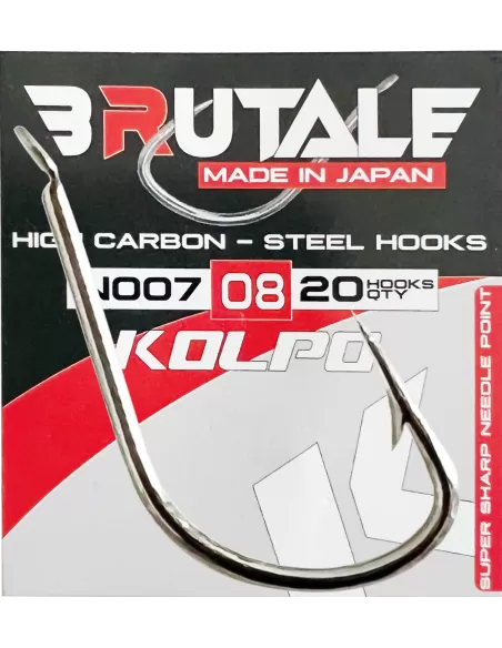 Kolpo Brutale N007 Ami da Pesca Carbonio Curva Ampia Gambo Medio 20 pz Ami da pesca Kolpo