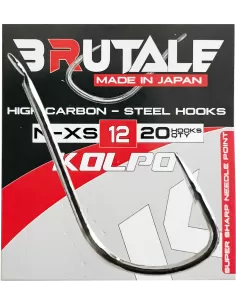 Kolpo Brutale N-XS Ami da Pesca Carbonio Forma Squadrata Gambo Medio 20 pz Ami da pesca Kolpo