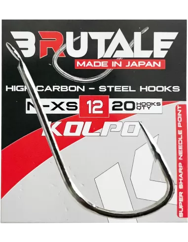 Kolpo Brutale N-XS Ami da Pesca Carbonio Forma Squadrata Gambo Medio 20 pz Ami da pesca Kolpo