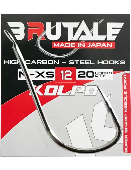 Kolpo Brutale N-XS Ami da Pesca Carbonio Forma Squadrata Gambo Medio 20 pz Ami da pesca Kolpo