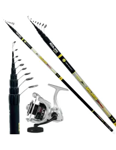 Kit da Pesca Bolognese con Canna in Carbonio 6 Metri Mulinello 7 bb Kit da pesca Kolpo