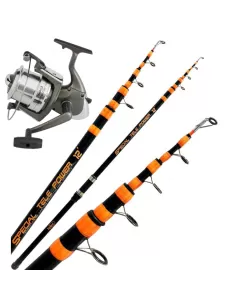 Kit Fishing Bottom Surf Beach Pier Cliff Telescopic Rod with Reel