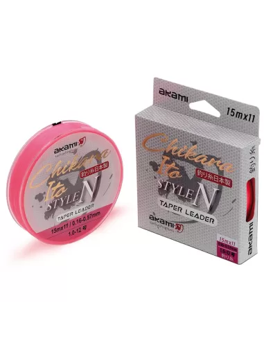 Akami Shock Leader Tapered Chikara Ito 15 mt 11 pz Pink Fili da pesca Akami