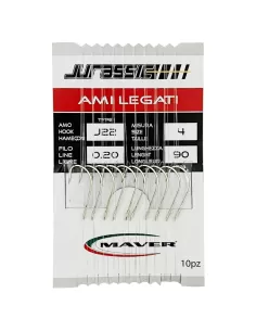 Maver Ami Legati Jurassic J22 10 Ami Lunghezza Filo 90 cm Ami legati Maver