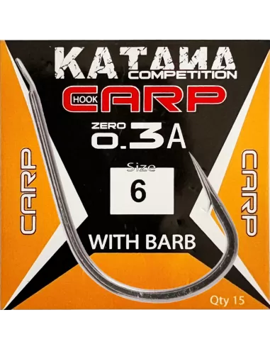 Maver Katana Ami da Pesca Carp 0.3A Nichelati con Ardiglione 15 pz Ami da pesca Maver