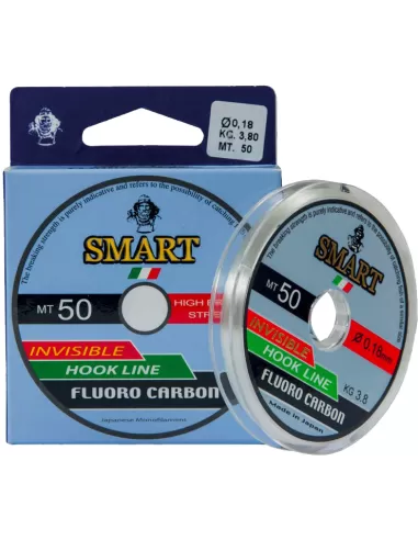 Smart Fluorocarbon 50 mt Totalmente Invisibile Ideale per Terminali Fili da pesca Maver
