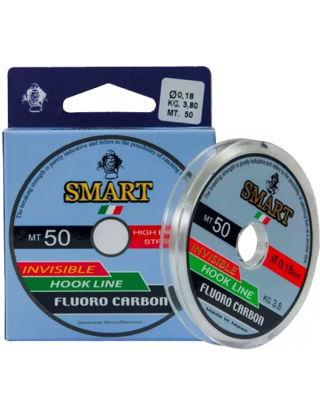 Smart Fluorocarbon 50 mt Totalmente Invisibile Ideale per Terminali Fili da pesca Maver