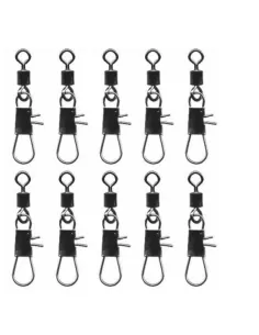 Mistrall Rolling Fishing Swivels with Interlock Carabiner 10 pcs