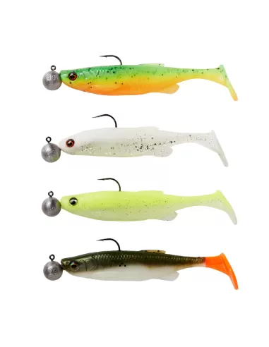 Savage Gear Fat Minnow T-Tail RTF Kit 4 Pesce Esca Spinning Armato 7.5cm 5 gr Esche Artificiali Savage Gear
