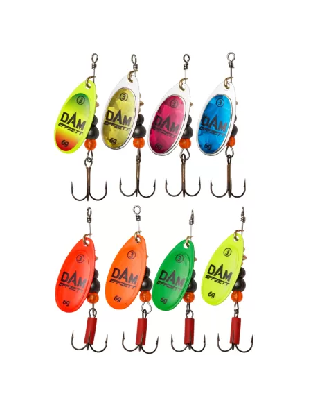 Dam Effzett Fluo Spinner Cucchiain Pesca Spinning 6 gr Esche Artificiali Dam