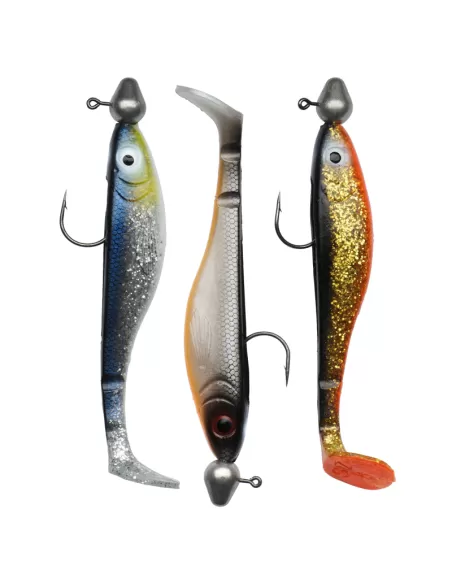 Abu Garcia McPrey 3 Artificiali per Teste Piombate Completi Clear Waters 12 mm Siliconici Abu Garcia
