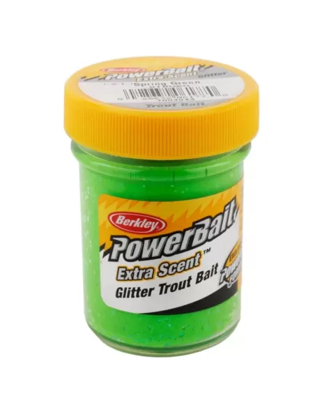 Berkley Powerbait Glitter Trout Bait Spring Lime Pasta per Trote Affondante Esche da pesca Berkley