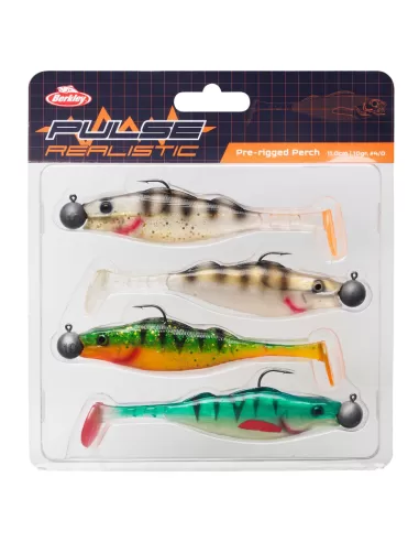 Berkley Pulse Realistic Perch Prerigged 4 pz 70 mm Esche Artificiali Berkley