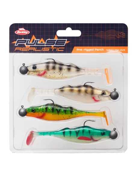 Berkley Pulse Realistic Perch Prerigged 4 pz 70 mm Esche Artificiali Berkley