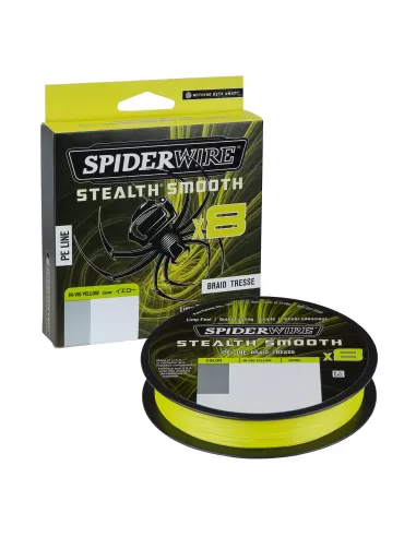 Spiderwire Stealth Smooth8 X8 PE Braid Trecciato 8 Capi 150mt Yellow Fili da pesca Spiderwire