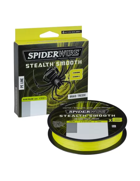 Spiderwire Stealth Smooth8 X8 PE Braid Trecciato 8 Capi 150mt Yellow Fili da pesca Spiderwire