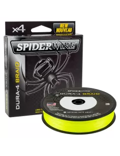 Spiderwire Dura 4 Capi Treccia da Pesca 150 mt Yellow Fili da pesca Spiderwire