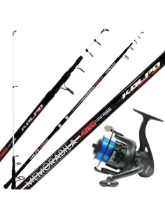 Kolpo Kit Surfcasting con Canna Memorabila 4.20 mt 200 gr con Mulinello e Filo Precaricato Kit da pesca Kolpo