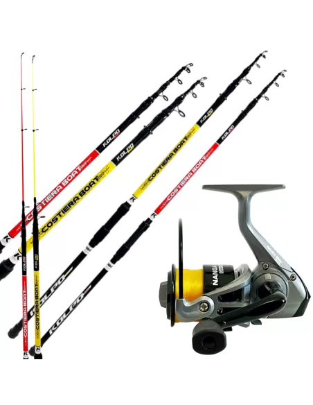 Kolpo Kit Bolentino Canna + Mulinello + Filo Kit da pesca Kolpo