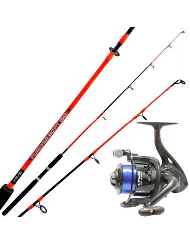 Kolpo kit Bolentino Trainetta Costiera Canna + Mulinello + Filo Kit da pesca Kolpo