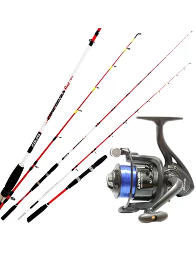 Kolpo Kit Pesca dalla Barca Bolentino Seppie Canna Concordia One + Mulinello + Filo Kit da pesca Kolpo