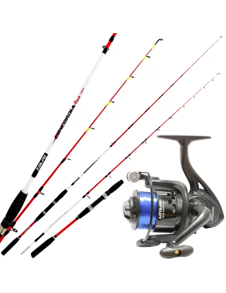 Kolpo Kit Pesca dalla Barca Bolentino Seppie Canna Concordia One + Mulinello + Filo Kit da pesca Kolpo