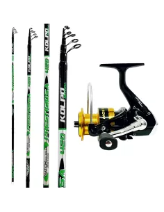 Kolpo Kit Pesca Match Speciale Bombarde e Inglese Canna + Mulinello Kit da pesca Kolpo
