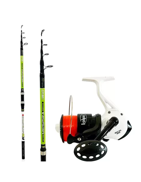 Kit Surfcasting con Canna 4.20 mt 150/200 gr + mulinello 8000 + filo 0.40 mm Kit da pesca Kolpo